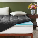Gel memory foam layer of the cooling mattress topper, gray