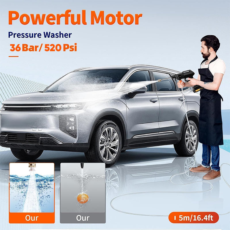 Portable Cordless Pressure Washer | Battery Powered Car & Garden Cleaner