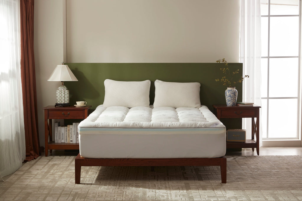 Mattress topper pillow top and memory foam layers separated