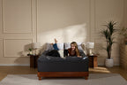 Bamboo mattress topper with deep pocket elastic skirt fitted to the mattress corner