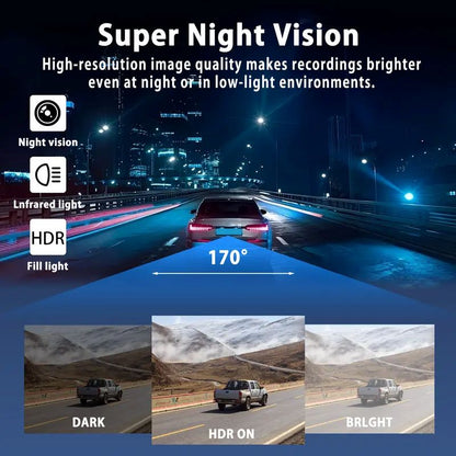 4 Channel Car Dash Cam | Full View Front Rear Side Camera System 1080P