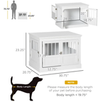 Dog Crate End Table – 31 Inch Side Table Kennel with 3 Doors for Small Dogs, White