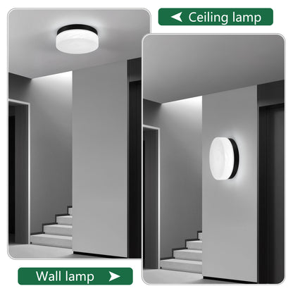 Matte Black Round LED Flush Mount Ceiling Light — 24W — 12 Inch