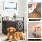 Large Dog Crate Furniture with Wheels – 41 Inch End Table Kennel with Double Doors, Rustic Brown