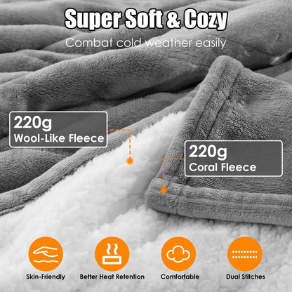 Vera Electric Heated Fleece Blanket, 10 Levels