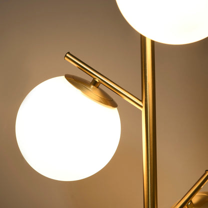 Gold Tree Floor Lamp — 3 Light Globe Shades — 66.5 Inch