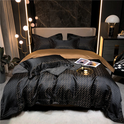 Amira Egyptian Cotton Jacquard 1000TC Duvet Cover Set King Queen Luxury Bedding