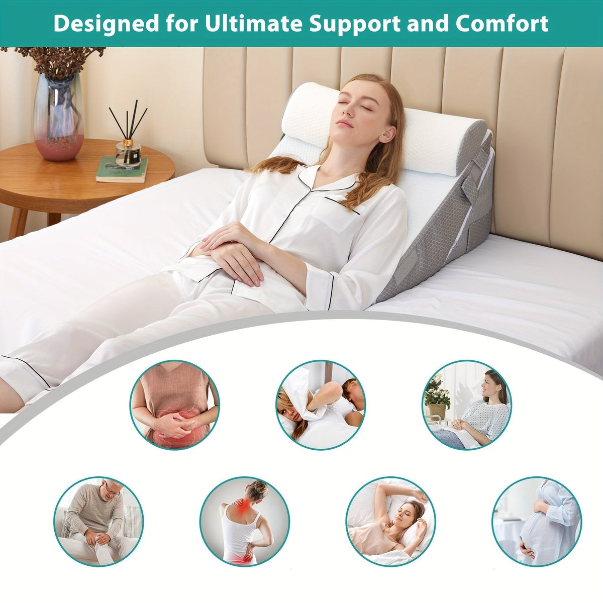 Comfort Plus | Adjustable Bed Wedge Pillow with Ergonomic Design | Multi-Purpose Support for Relaxation 4