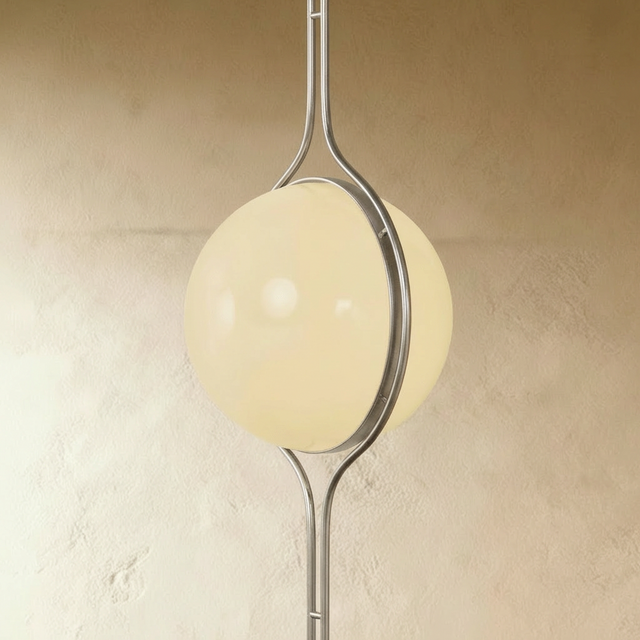 Cream Orb Floor-to-Ceiling Lamp – Soft Ambient LED Standing Light (Modern Decorative Lighting)