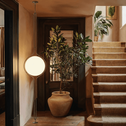 Cream Orb Floor-to-Ceiling Lamp – Soft Ambient LED Standing Light (Modern Decorative Lighting)