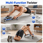 Adjustable 3-in-1 Chest & Arm Trainer with Ab Roller Wheel