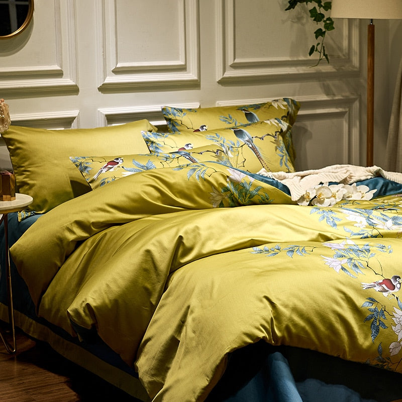 Tranquility Egyptian Cotton 600TC Duvet Cover Set – Luxury Printed Bedding