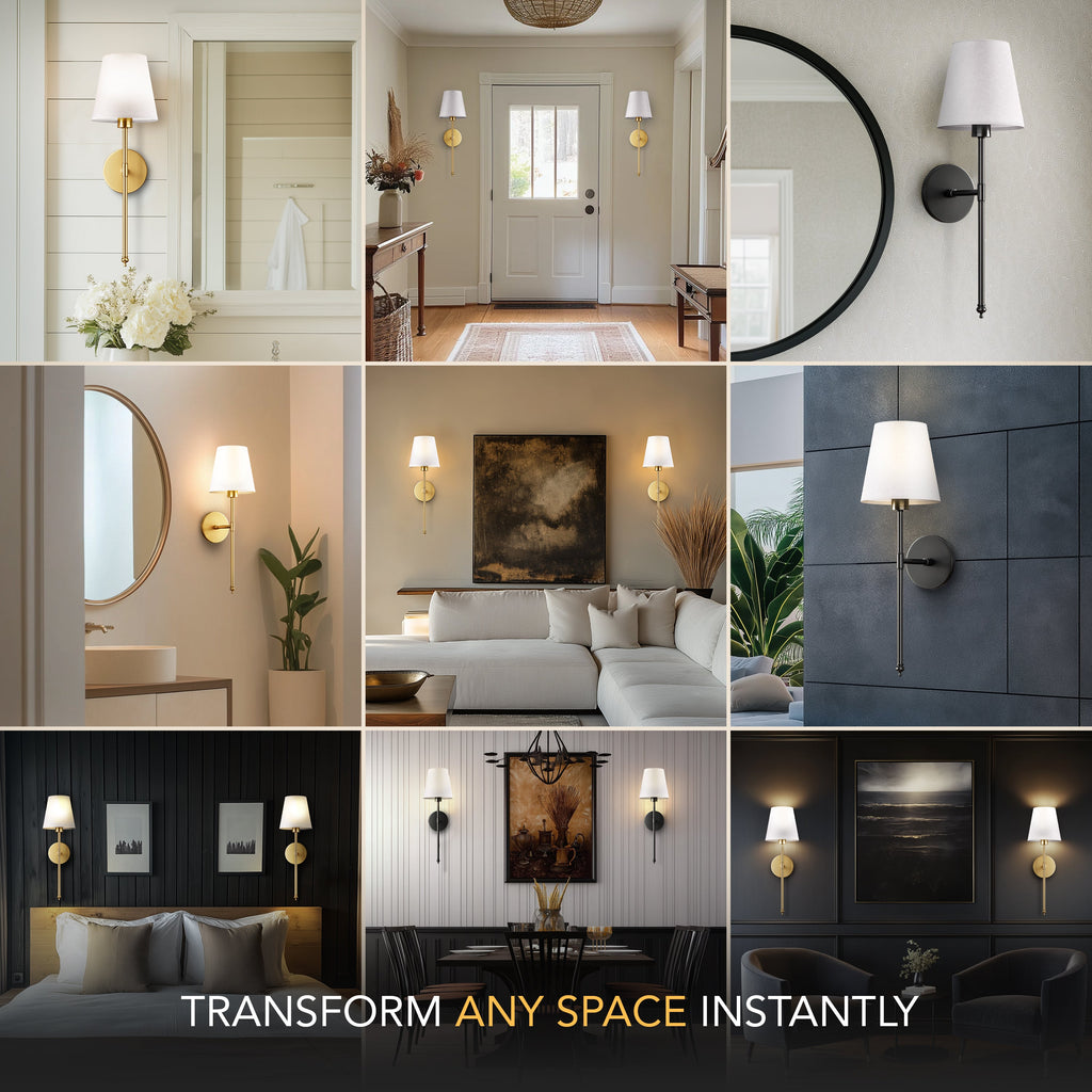 Rechargeable wall sconce set of 2 dimensions and details