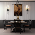 Wireless wall sconce mounted in a kitchen