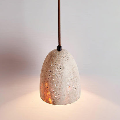 Travertine Stone Pendant Light – Modern Minimal Hanging Ceiling Lamp for Kitchen Island & Dining Room