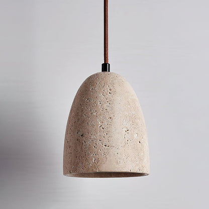 Travertine Stone Pendant Light – Modern Minimal Hanging Ceiling Lamp for Kitchen Island & Dining Room