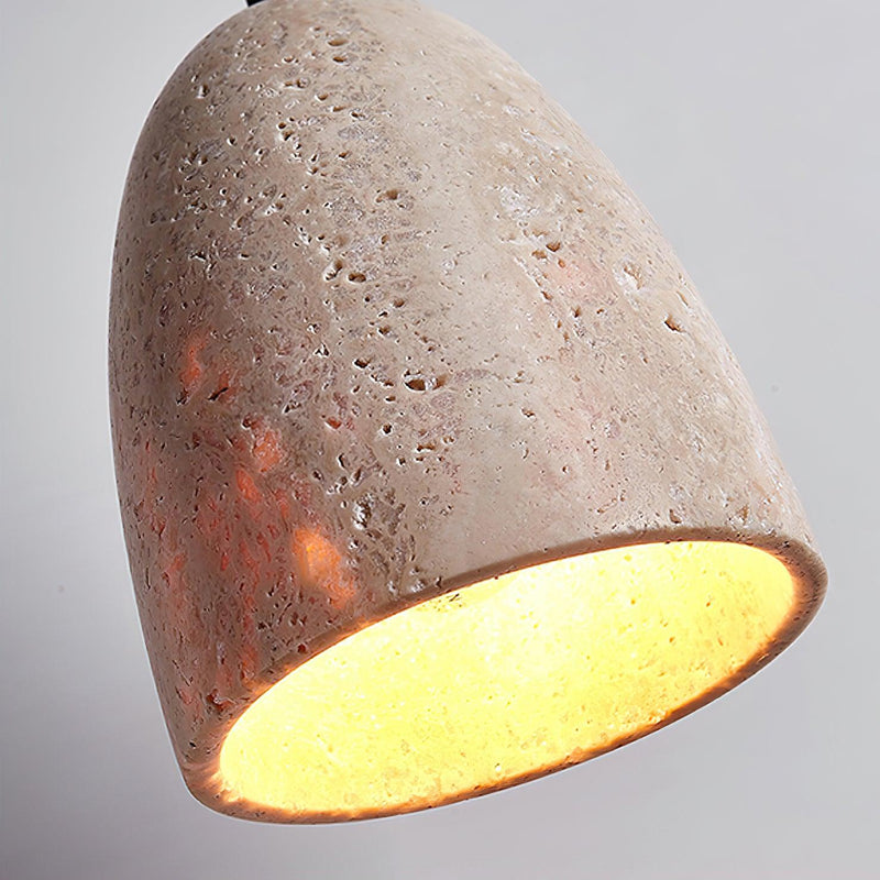 Travertine Stone Pendant Light – Modern Minimal Hanging Ceiling Lamp for Kitchen Island & Dining Room