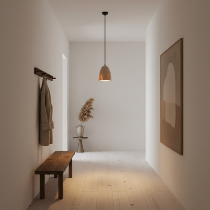 Travertine Stone Pendant Light – Modern Minimal Hanging Ceiling Lamp for Kitchen Island & Dining Room