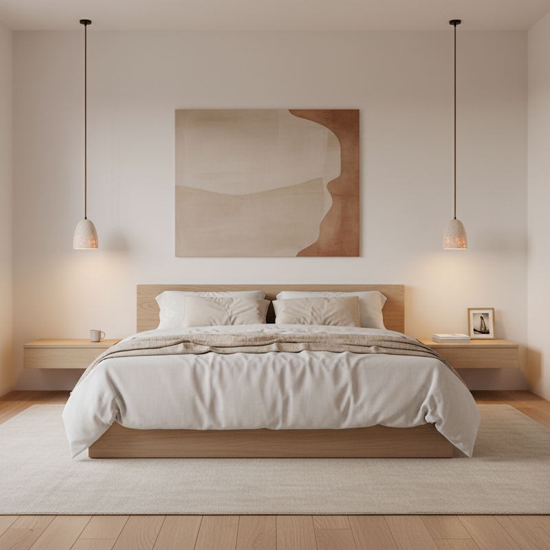 Travertine Stone Pendant Light – Modern Minimal Hanging Ceiling Lamp for Kitchen Island & Dining Room