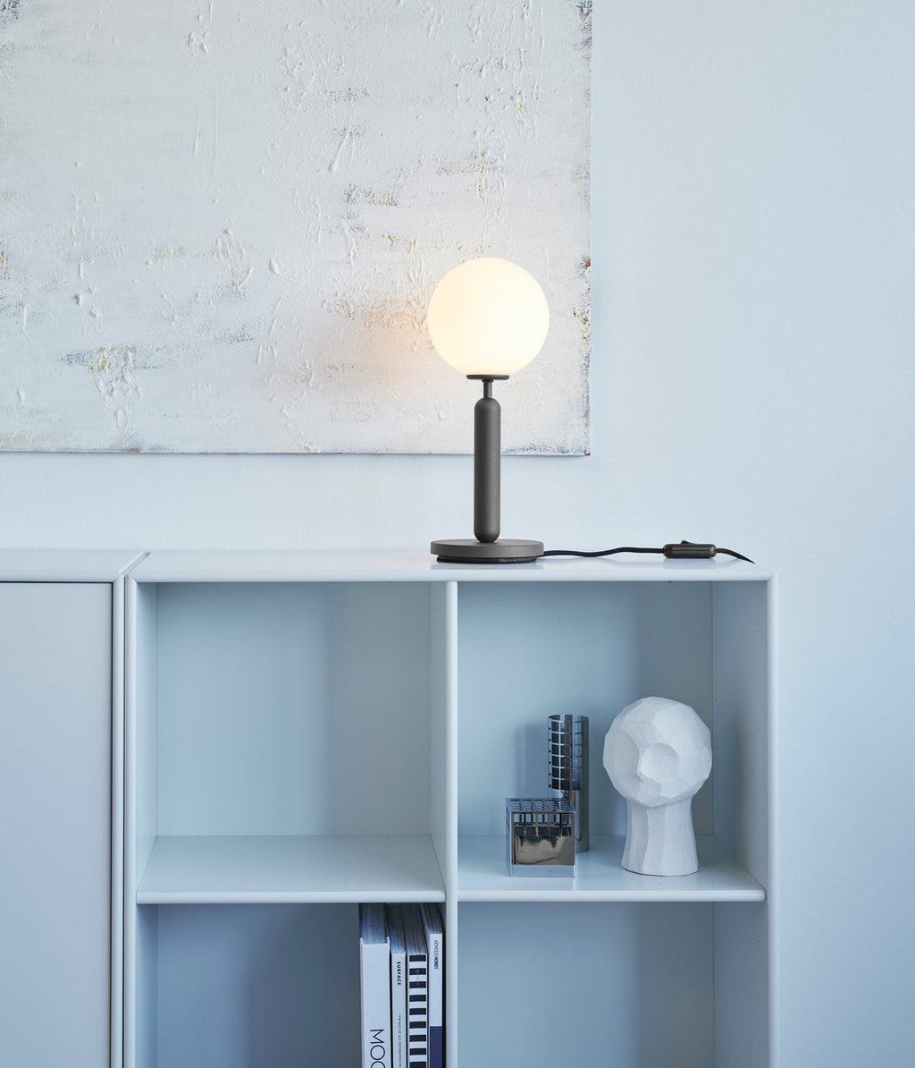 Dimmable Brass Globe Table Lamp with Frosted Glass Shade – Plug-In, Bulb Included