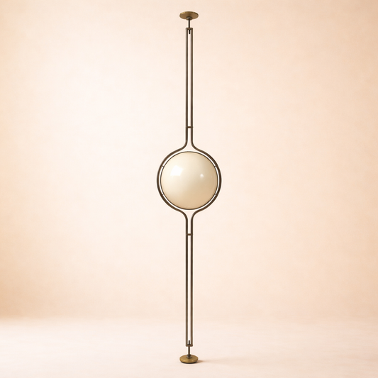 Modern Floor to Ceiling Lamp - Cream Orb Soft Ambient Light - Airayvis