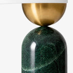 Stone Mushroom Dome Table Lamp with Gold Accent – Plug-In