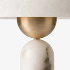 Stone Mushroom Dome Table Lamp with Gold Accent – Plug-In