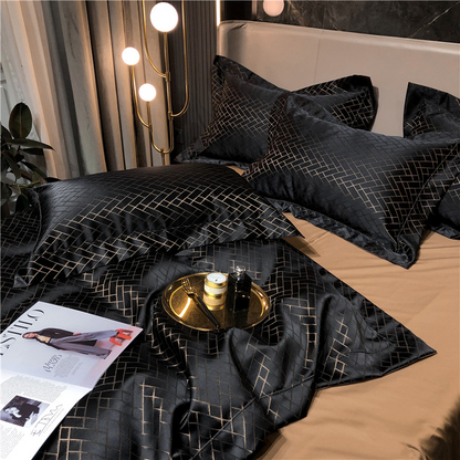 Amira Egyptian Cotton Jacquard 1000TC Duvet Cover Set King Queen Luxury Bedding