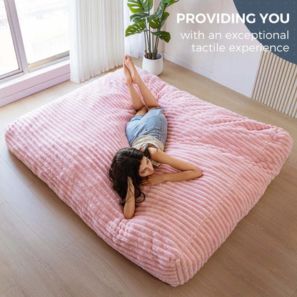 Convertible Plush Bean Bag Chair with Hidden Pull-Out Bed