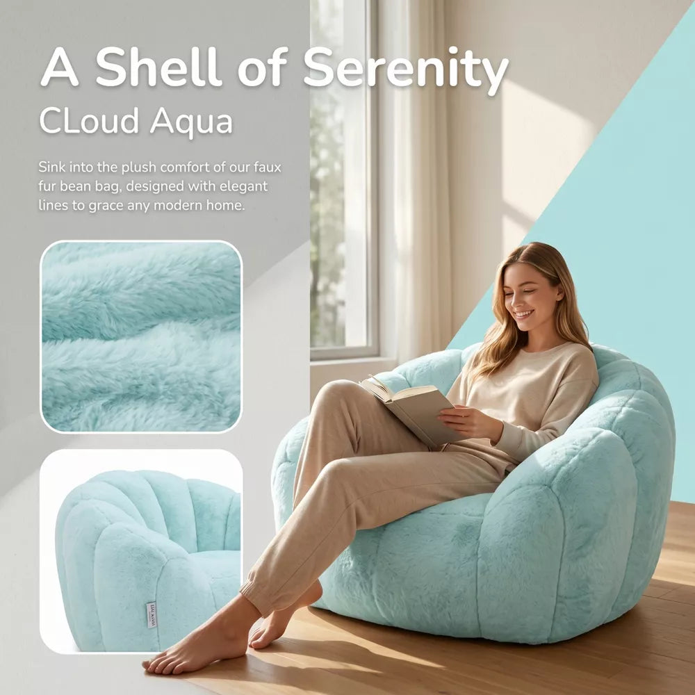 Foam Bean Bag Chair with Footrest