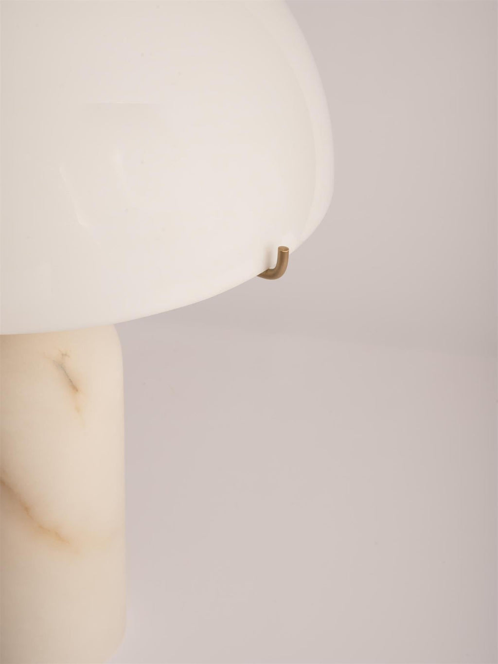 Stone Mushroom Dome Table Lamp with Gold Accent – Plug-In