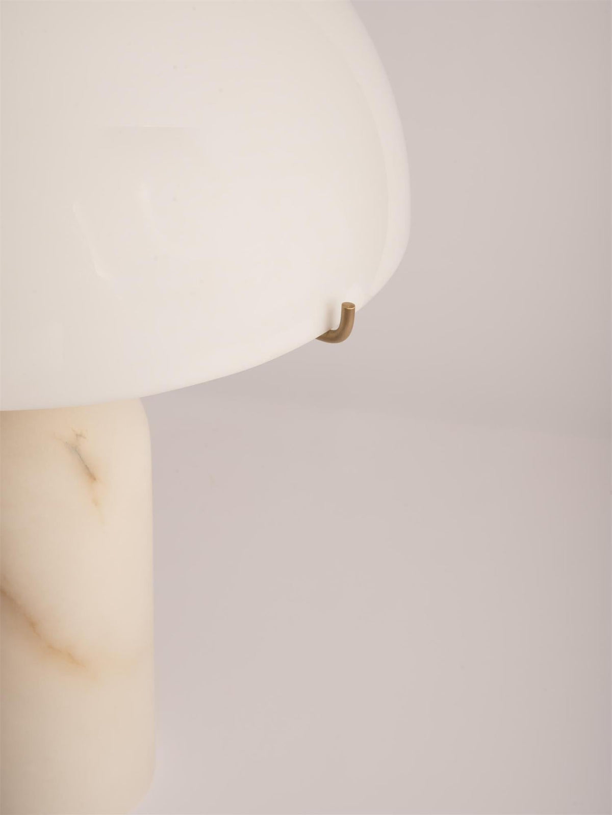 Stone Mushroom Dome Table Lamp with Gold Accent – Plug-In