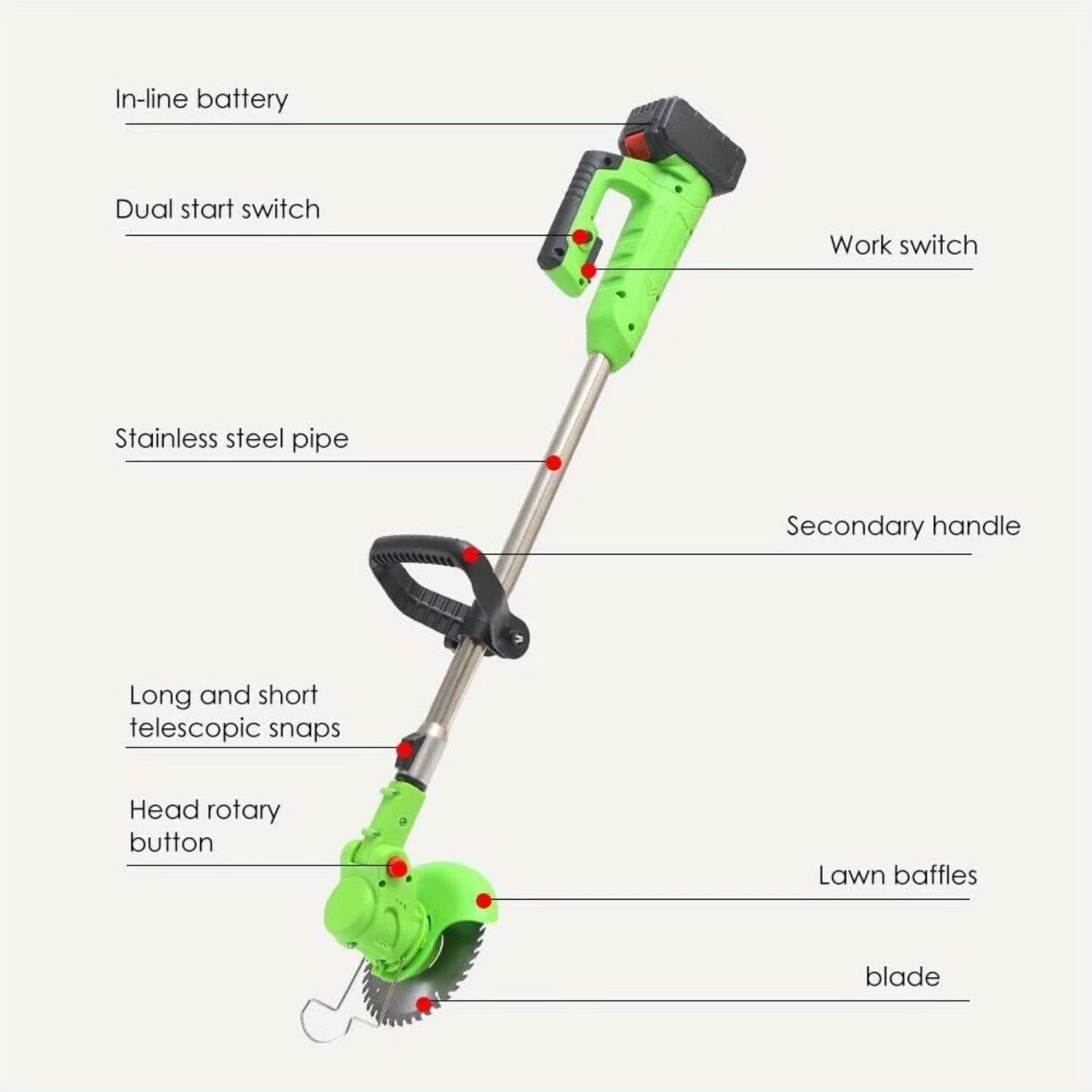 Cordless Weed Cutter 600W – Adjustable Grass Trimmer for Garden & Lawn