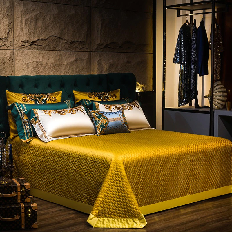 Emery Egyptian Cotton Satin Duvet Cover Set – 1000TC Luxury Embroidered Bedding