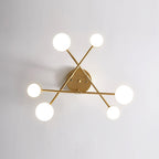 Modern starburst sputnik ceiling light with six integrated LED heads