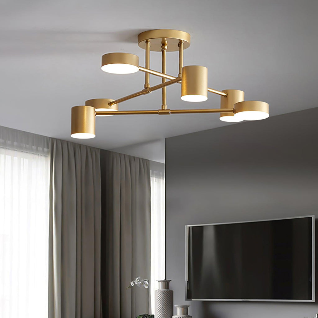 Axis starburst ceiling light by Open House, gold or black finish