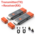 Wireless HDMI transmitter and receiver kit with USB cables and adapters