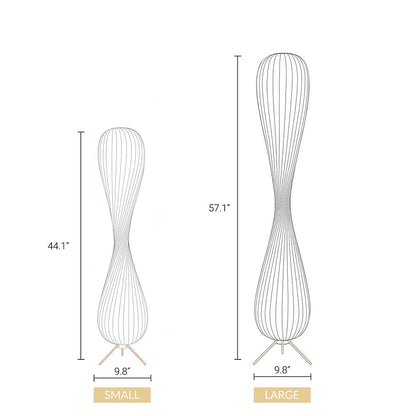 Wooden Floor Lamp Sculptural Dimmable LED Floor Light