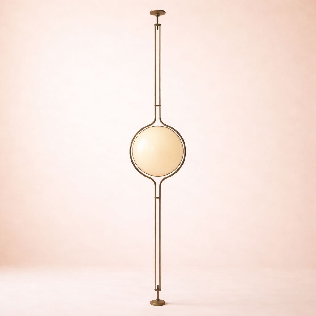Cream Orb Floor-to-Ceiling Lamp – Soft Ambient LED Standing Light (Modern Decorative Lighting)
