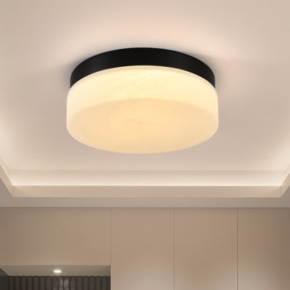 Matte Black Round LED Flush Mount Ceiling Light — 24W — 12 Inch
