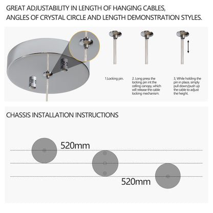 Modern Wave Crystal Chandelier 36" – LED Ceiling Light for Living Room & Dining Space