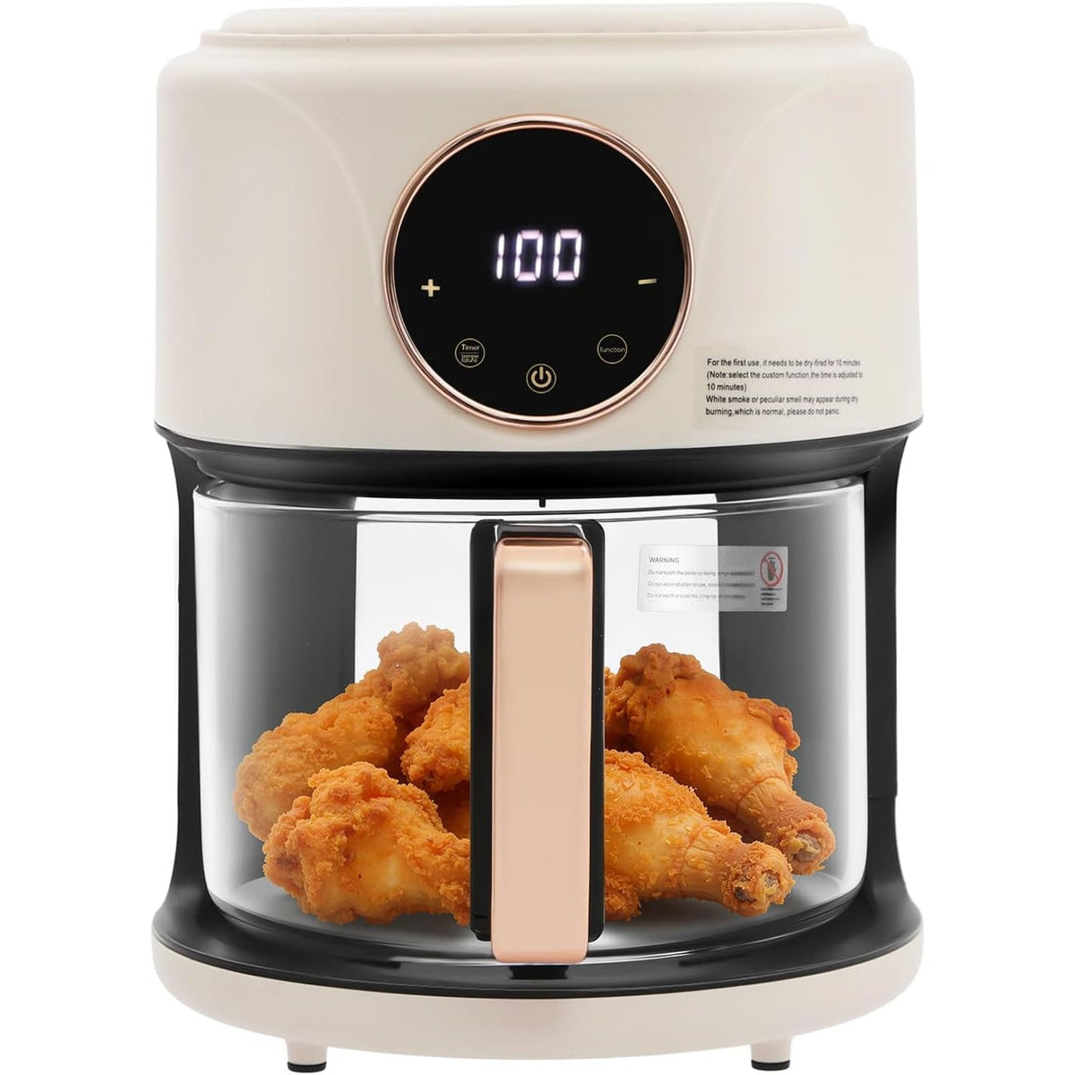 Non-Toxic Glass Air Fryer with PFAS-Free Borosilicate Pot