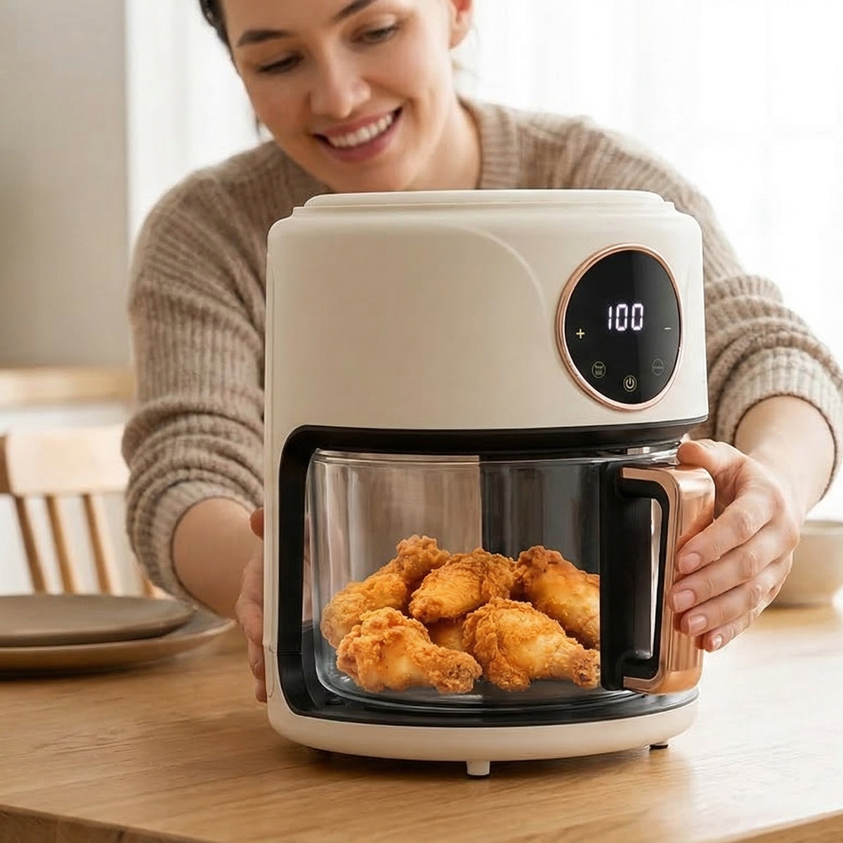Non-Toxic Glass Air Fryer with PFAS-Free Borosilicate Pot