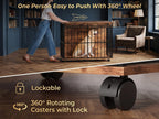 Dog Crate Furniture with Drawer & Shelf – 35 Inch Sliding Door Kennel for Small to Medium Dogs, Walnut