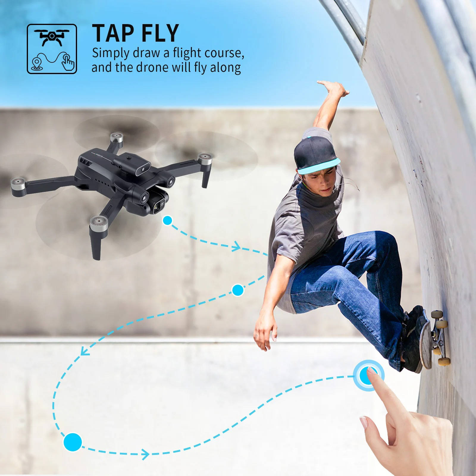 4K FPV Drone with Dual Camera – Foldable Brushless RC Quadcopter with Dual Battery
