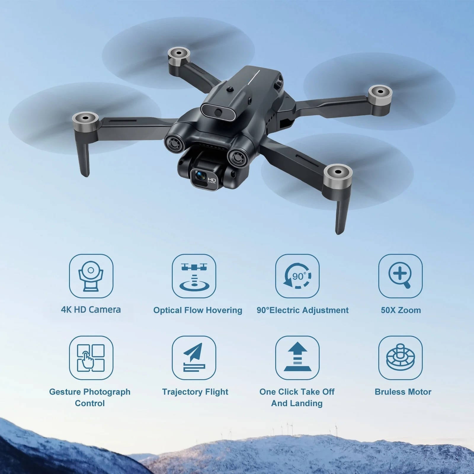 4K FPV Drone with Dual Camera – Foldable Brushless RC Quadcopter with Dual Battery