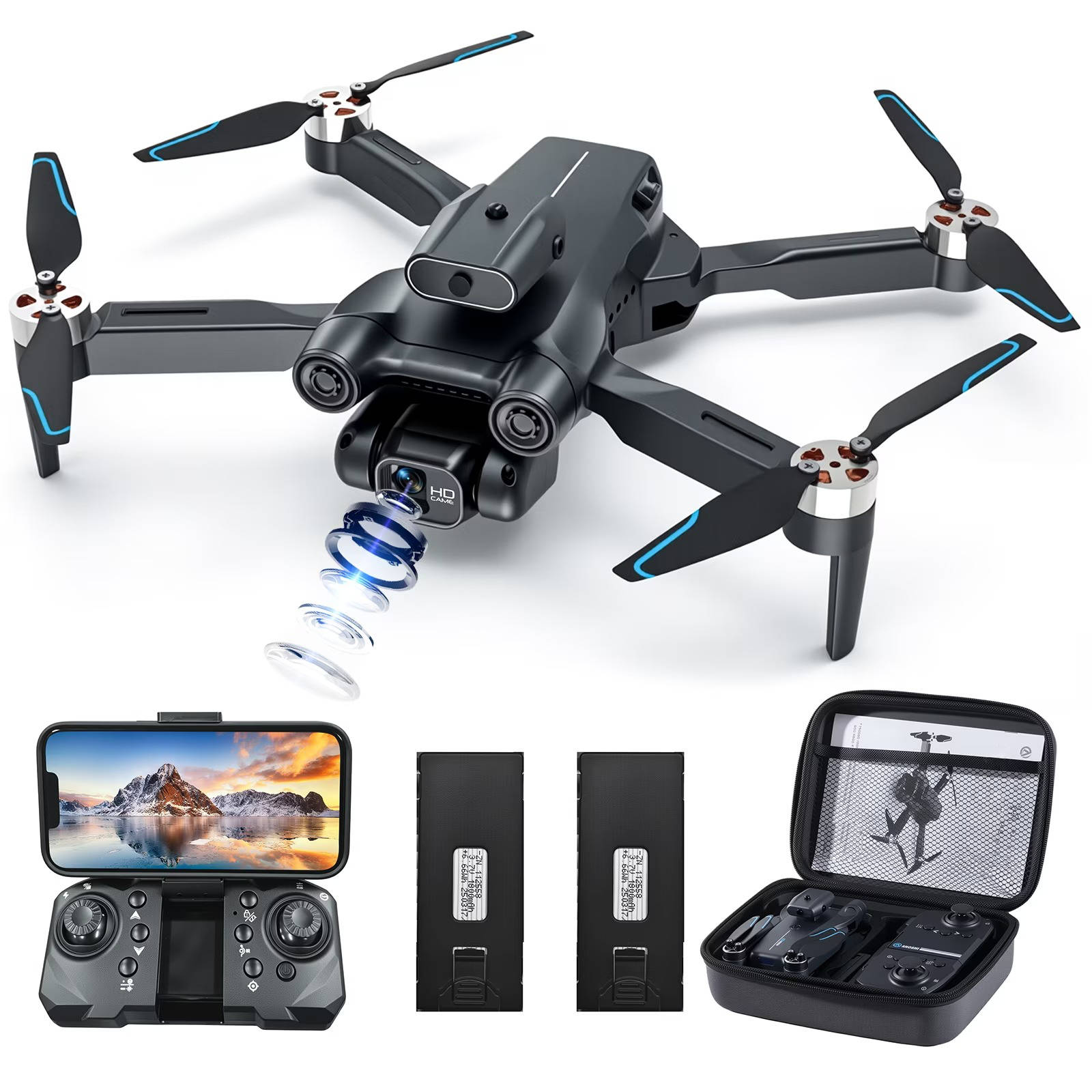 4K FPV Drone with Dual Camera – Foldable Brushless RC Quadcopter with Dual Battery