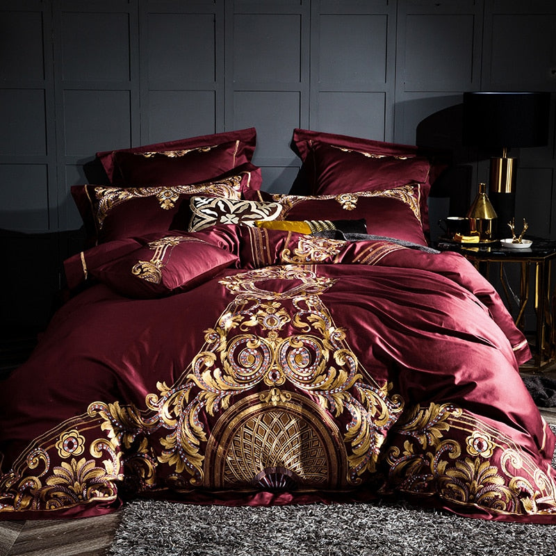 Egyptian Cotton 1000TC Duvet Cover Set – Linen Whisper Luxury Embroidered Bedding