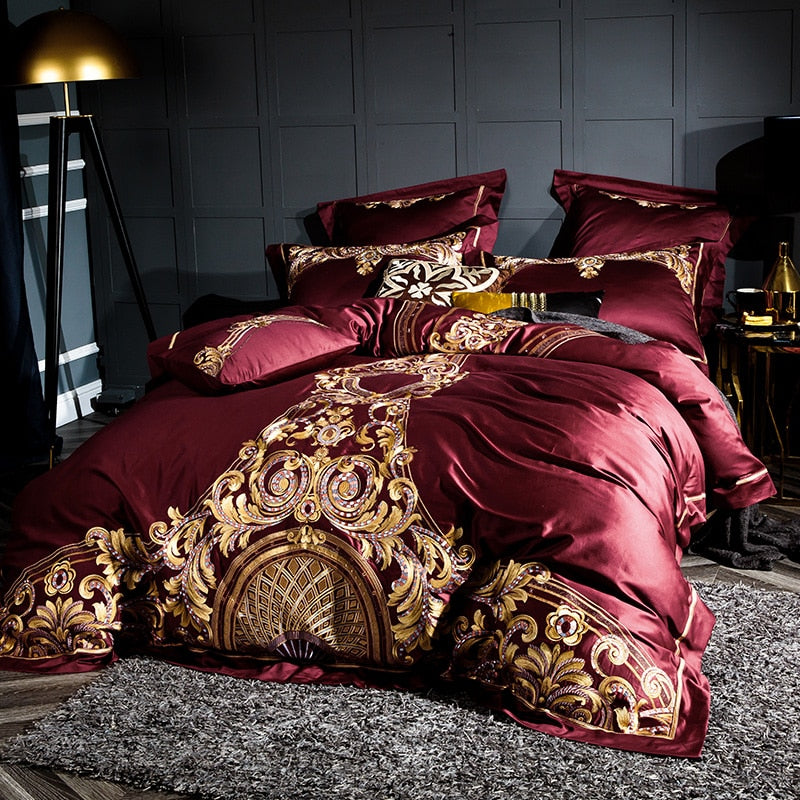 Egyptian Cotton 1000TC Duvet Cover Set – Linen Whisper Luxury Embroidered Bedding