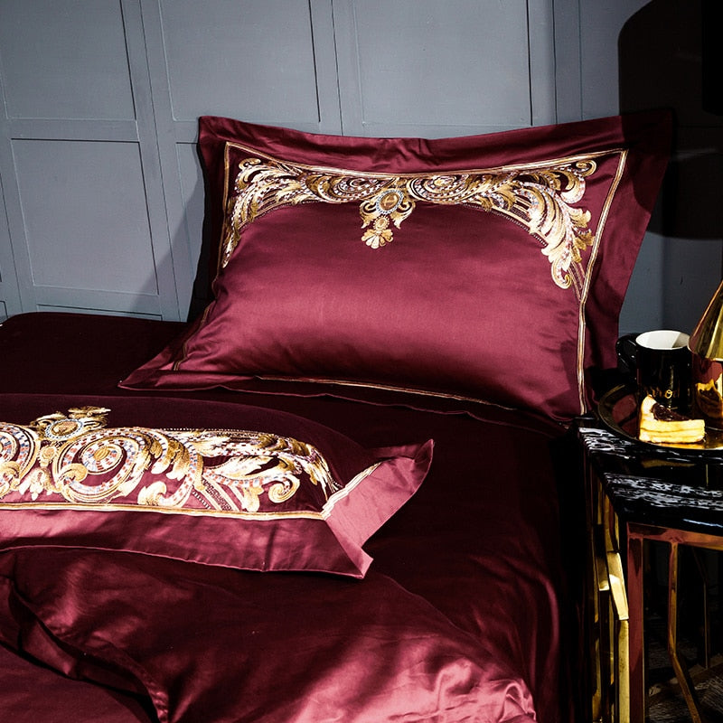 Egyptian Cotton 1000TC Duvet Cover Set – Linen Whisper Luxury Embroidered Bedding